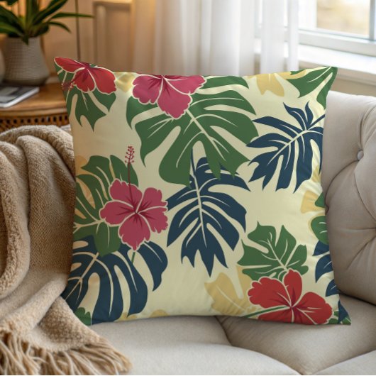 イエローフローラ熱帯装飾用クッション クッション