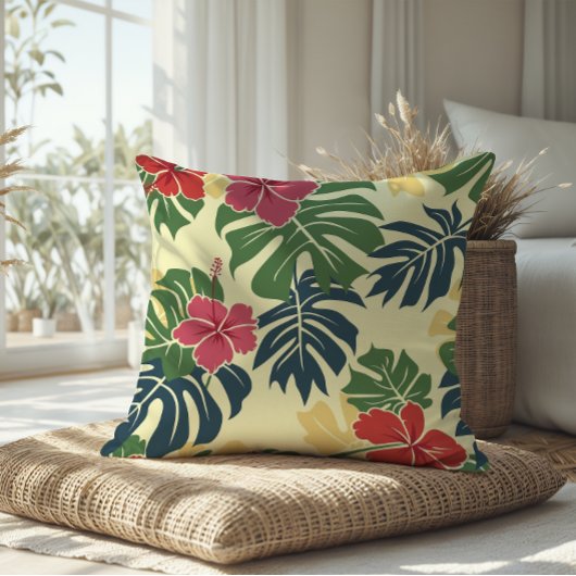 イエローフローラ熱帯装飾用クッション クッション