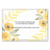 イエローフローラ結婚ズアコモデーションカード テーブルナンバー (裏面)