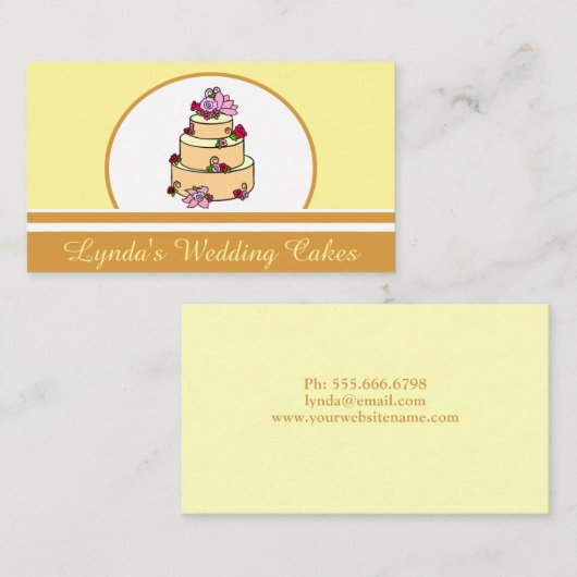 イエローフローラ結婚ズケーキベーカリー名刺 名刺 (正面/裏面)