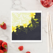 イエローフローラ背景紙ナプキンス スタンダードランチョンナプキン (インサイチュ)