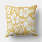 イエローフローラ葉トロピカルハワイアン クッション (裏面)