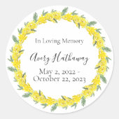 イエローフローラ葬祭記念碑 ラウンドシール (正面)