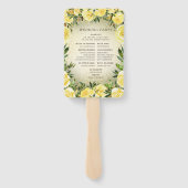 イエローフローラ金ゴールドグリッター結婚式 プログラム ハンドファン (裏面)