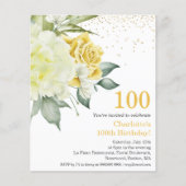 イエローフローラ100th予算誕生日招待状 (正面)
