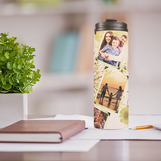 イエローフローラ6写真コラージュ&カスタム文字 タンブラー