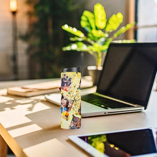 イエローフローラ6写真コラージュ&カスタム文字 タンブラー