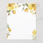 イエローフローラ90th誕生日予算招待状 (裏面)