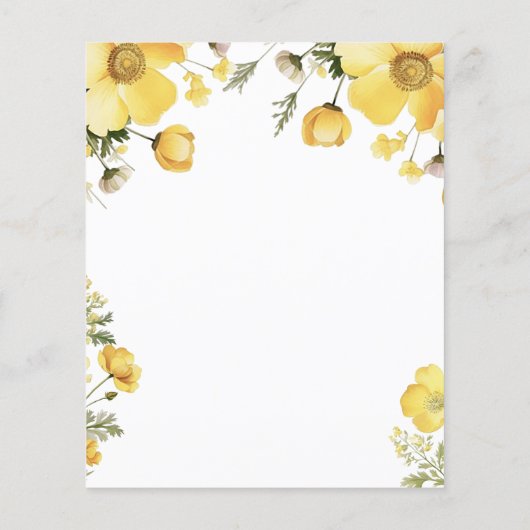 イエローフローラ90th誕生日予算招待状 (裏面)