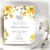 イエローフローラ90th誕生日予算招待状