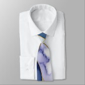 イエローフローラ&ラベンダーウォーターカラーゴールドフレーク ネクタイ (タイ)