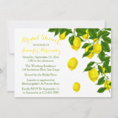 イエローブライダルシャワーシトラスレモン&グリーン結婚ズ 招待状 (正面)