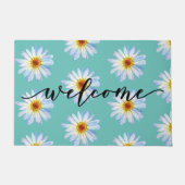 イエローブライトデイジートレンディーウェルカムドアマット ドアマット (正面)