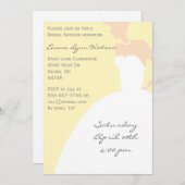イエローブライドシルエットブライダルシャワー 招待状 (正面/裏面)