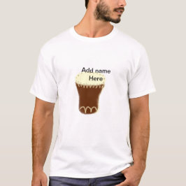 イエローブラウンの太鼓の水彩画に名前を追加 手描きのs tシャツ