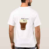 イエローブラウンの太鼓の水彩画に名前を追加 手描きのs tシャツ (裏面)