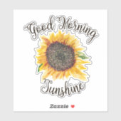 イエローブラウンひまわりグッドモーニングサンシャイン シール (シート)