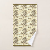 イエローブラウンイングリッシュトイレバスタオルセット バスタオルセット (ハンドタオル)