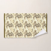 イエローブラウンイングリッシュトイレバスタオルセット バスタオルセット (ハンドタオル)