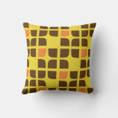 イエローブラウンオレンジジオメトリックスクウェア装飾用クッション クッション (裏面)