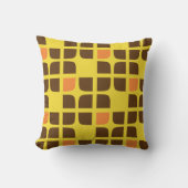 イエローブラウンオレンジジオメトリックスクウェア装飾用クッション クッション (正面)