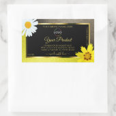 イエローブラウングリッターブラック製品ラベル追加ロゴ 長方形シール (バッグ)