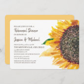 イエローブラウンサンフラワーボホホワイトリハーサル 招待状 (正面/裏面)