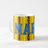 イエローブラウンストライプマグカップ コーヒーマグカップ (正面左)