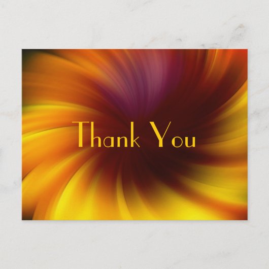 イエローブラウンスワールズ抽象芸術アートありがとう ポストカード (正面)