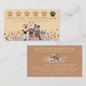 イエローブラウンドッグウォーカートリマーパンチロイヤリティ 名刺 (正面/裏面)
