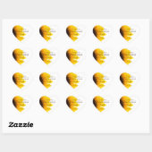 イエローブラウンヒマワリブライダルシャワーサンキュー ハートシール (シート)