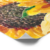 イエローブラウンヒマワリ白ボホ結婚の歓迎 ポスター (角)