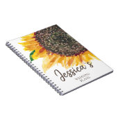 イエローブラウンヒマワリ結婚ホワイトの計画 ノートブック (右側)