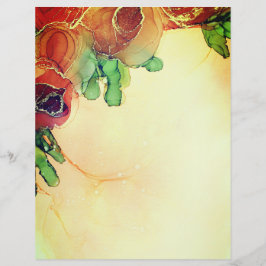 イエローブラウンフローラスクラップブック紙