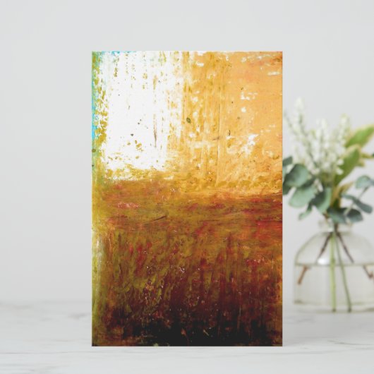 イエローブラウン抽象芸術 便箋 (スタンド正面)