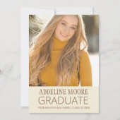 イエローブラウン2写真卒業のお知らせ 招待状 (正面)