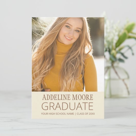 イエローブラウン2写真卒業のお知らせ 招待状 (スタンド正面)