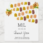 イエローブラシストローク水彩フローラ ワインラベル (シングルラベル)