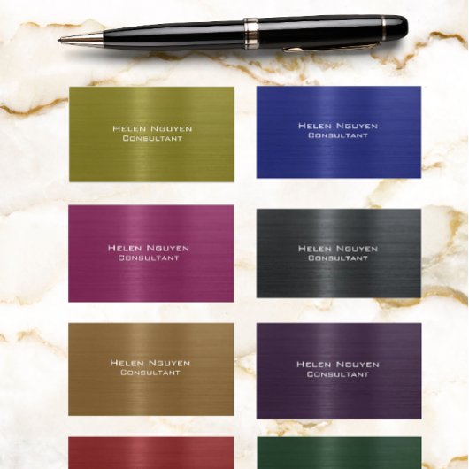 イエローブラシ仕上げ金属ステンレス鋼 名刺