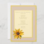 イエローブラックアイドスーザンシンプルフラワー結婚ズ 招待状 (裏面)