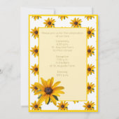 イエローブラックアイドスーザンシンプル結婚ズ 招待状 (裏面)