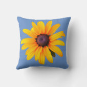 イエローブラックアイドスーザンフラワーブルー春夏 クッション (裏面)