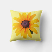 イエローブラックアイドスーザンフラワー春サマースロー クッション (裏面)