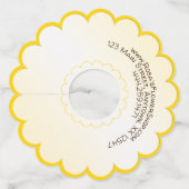 イエローブラックアイドスーザン花の写真サークル ワイングラスタグ (裏面)