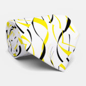 イエローブラックカーブラインデザイン ネクタイ (ロール)