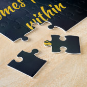 イエローブラックキーズンガーデンやる気を起こさせるフラワー ジグソーパズル (側面)