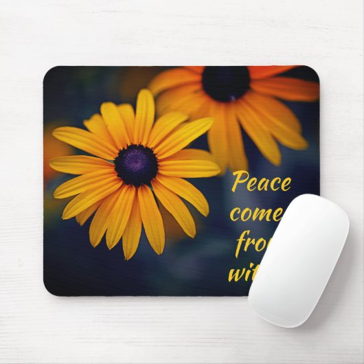 イエローブラックキーズンガーデンやる気を起こさせるフラワー マウスパッド (マウス)