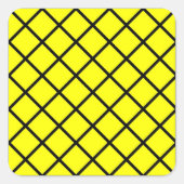 イエローブラッククライスクロスラインステッカー スクエアシール (正面)