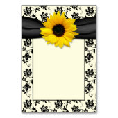 イエローブラッククリームダマスコサンフラワー結婚ズ テーブルナンバー (裏面)