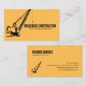 イエローブラッククレーン図解スタイル建築 名刺 (正面/裏面)